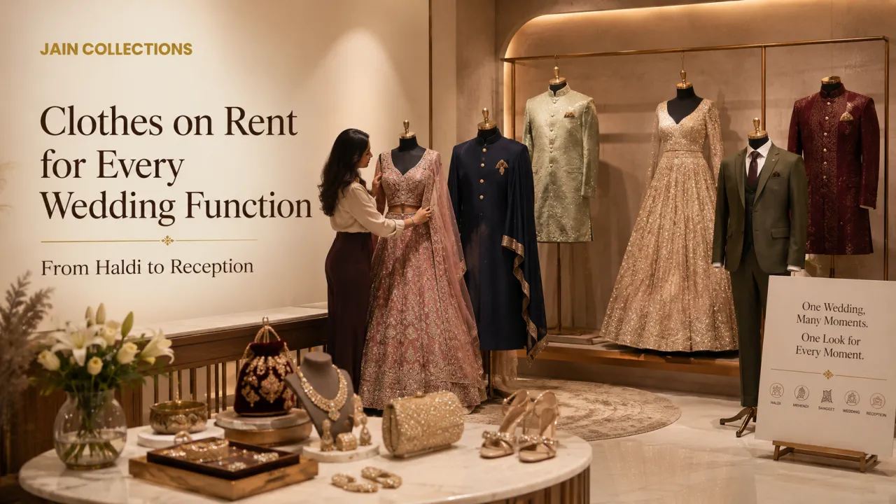 CLOTHES ON RENT FOR EVERY WEDDING FUNCTION: FROM HALDI TO RECEPTION