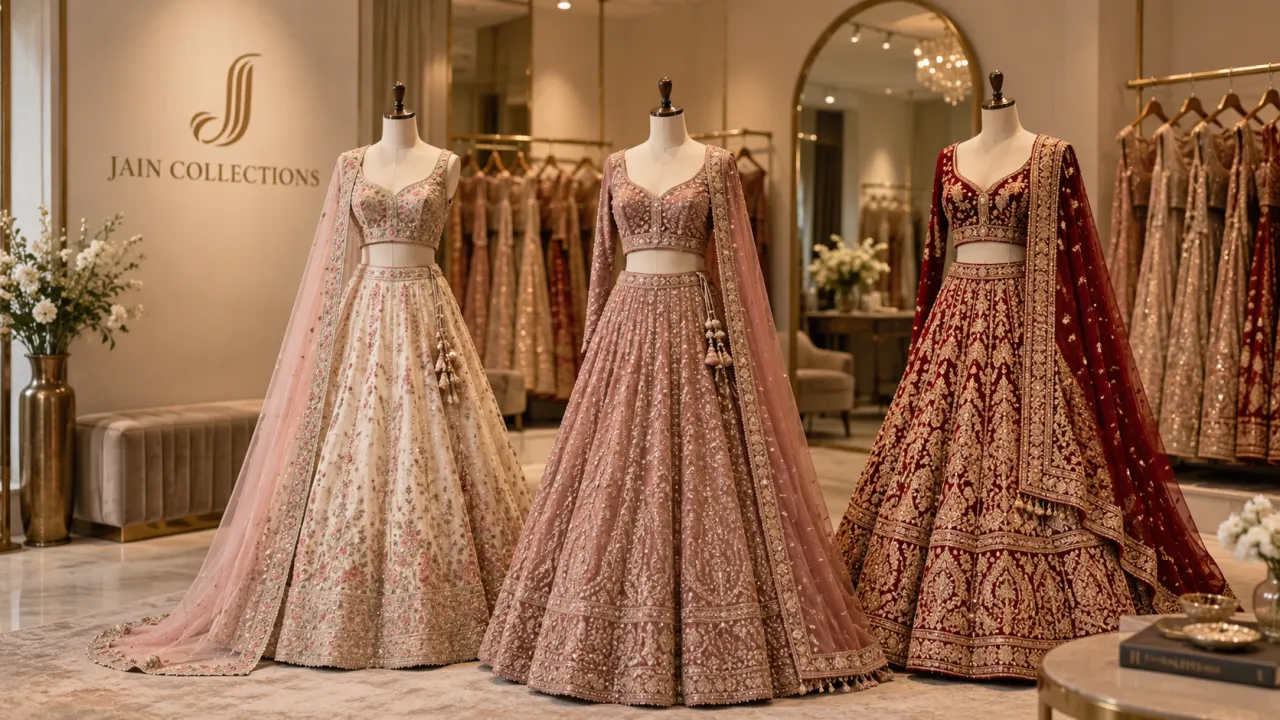 TRADITIONAL RED BRIDAL LEHENGA ON RENT IN MUMBAI