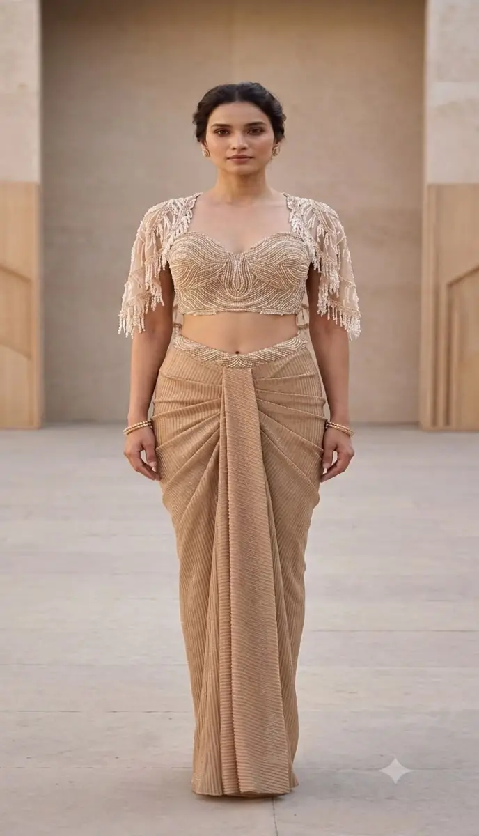 CHAMPAGNE INDO-LEHENGA
