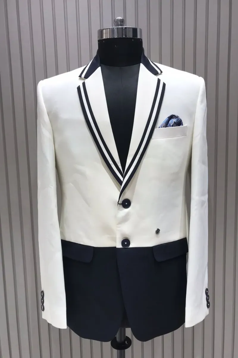 BLACK AND WHITE BLAZER