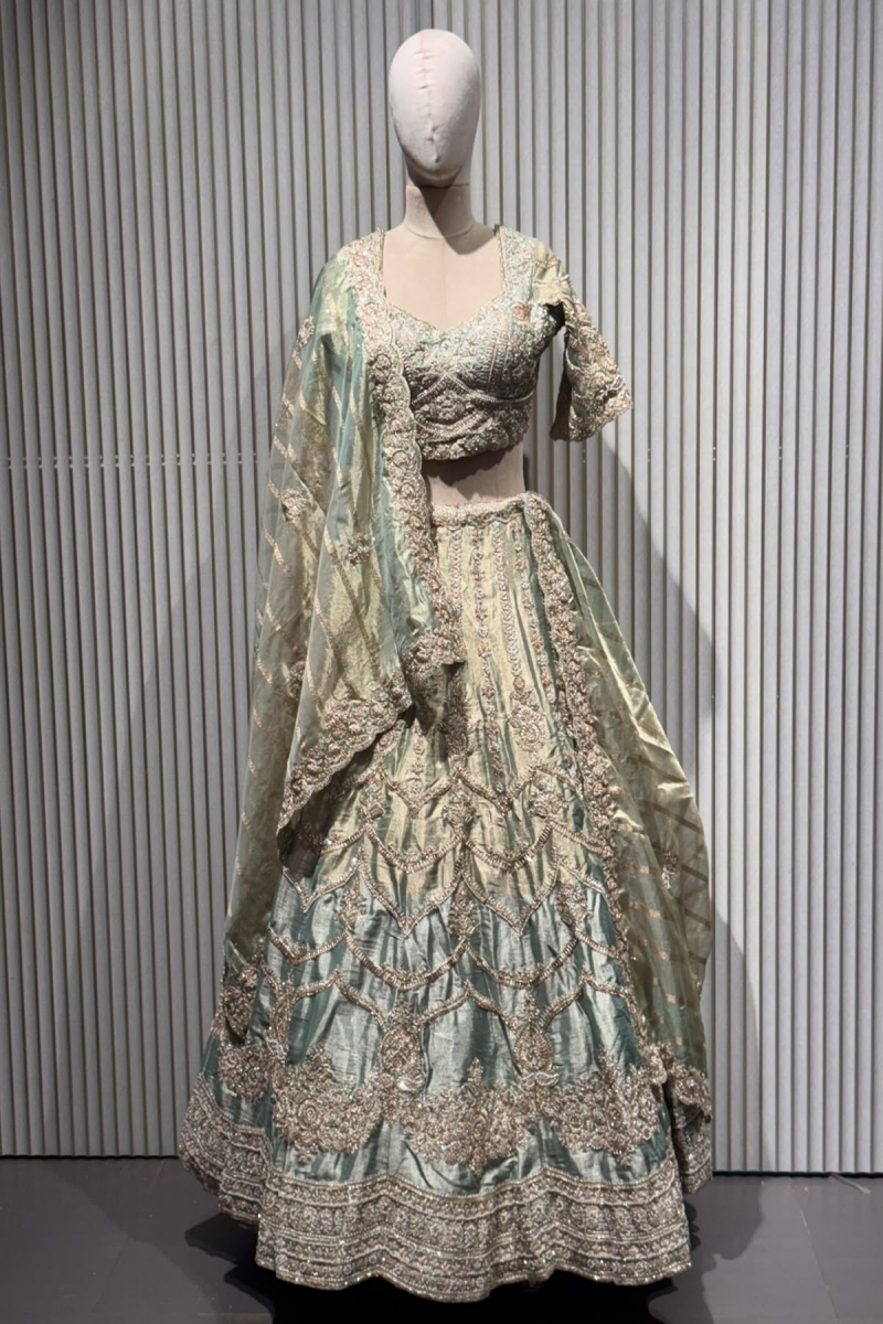 SAGE GREEN LEHENGA - View 2