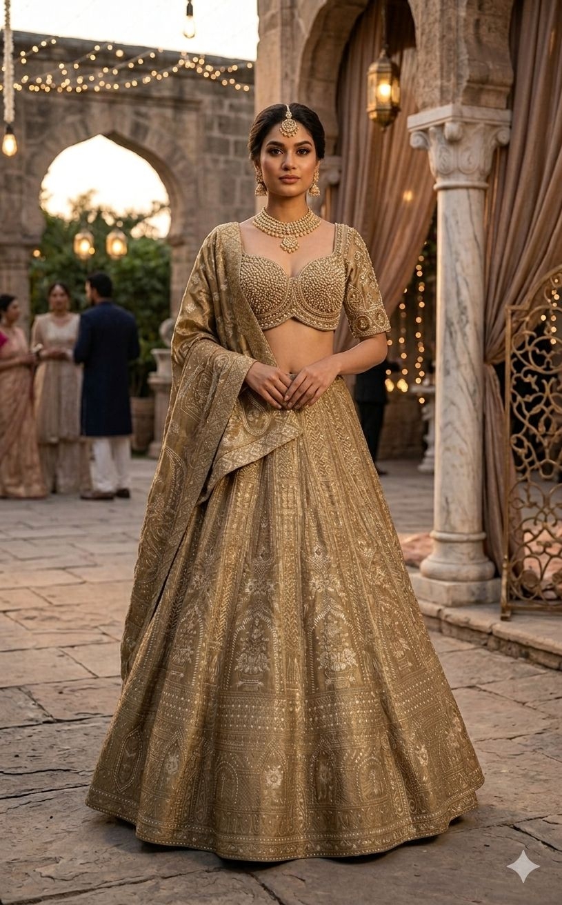 GREEN LEHENGA - View 2
