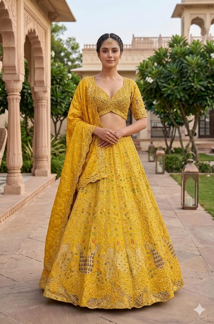 YELLOW LEHENGA - View 2