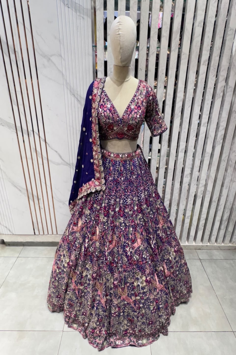 ROYAL BLUE LEHENGA - View 3