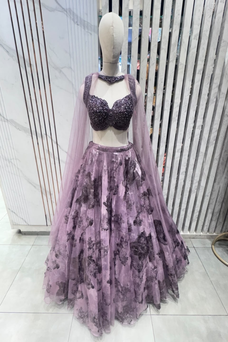 LAVENDER INDO-LEHENGA - View 2