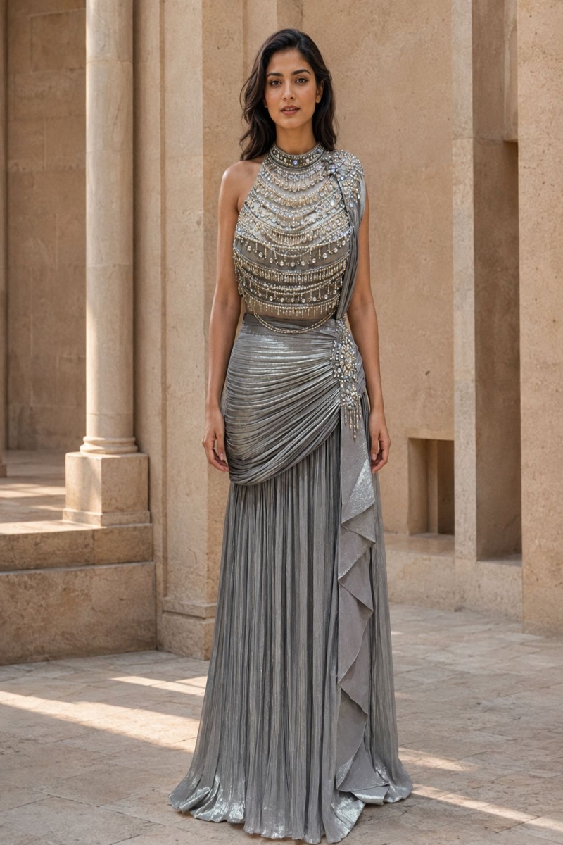 SILVER INDO-LEHENGA - View 2