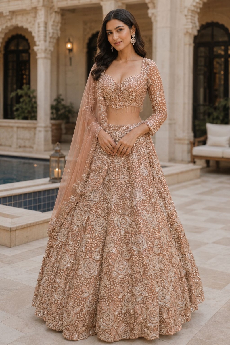 PEACH LEHENGA - View 3