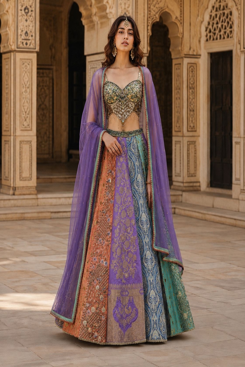 MULTICOLOR INDO-LEHENGA - View 2