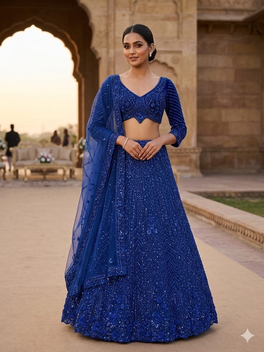 BLUE LEHENGA - View 2