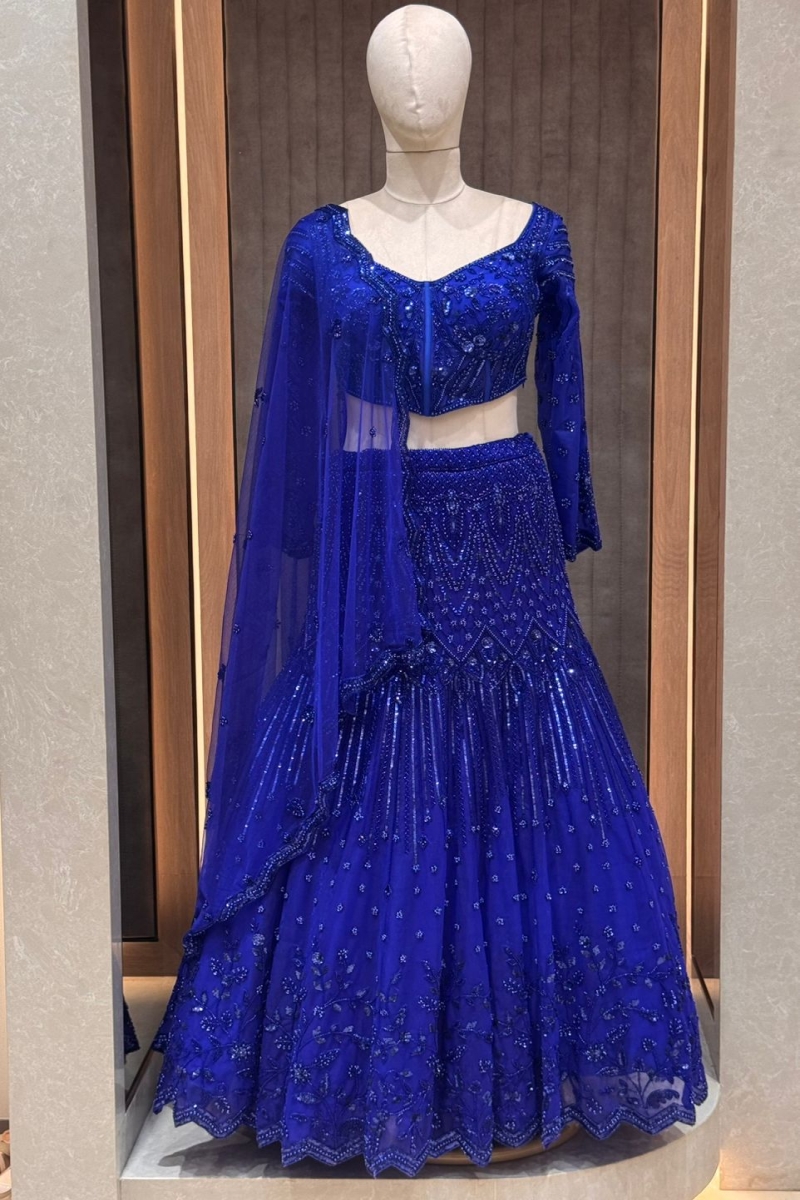 ROYAL BLUE LEHENGA - View 2