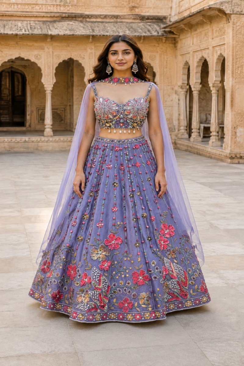 LAVENDER INDO-LEHENGA - View 2