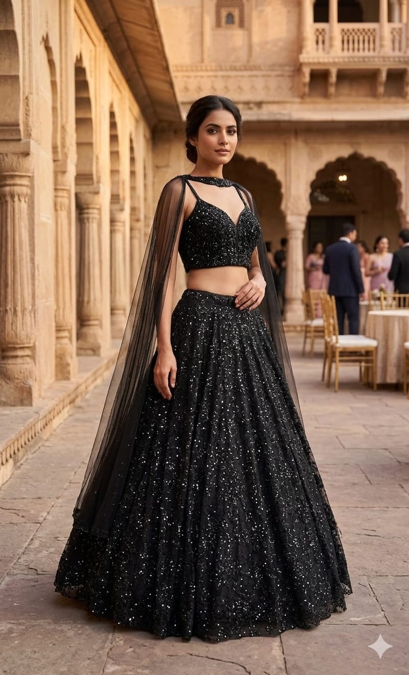 BLACK LEHENGA - View 2