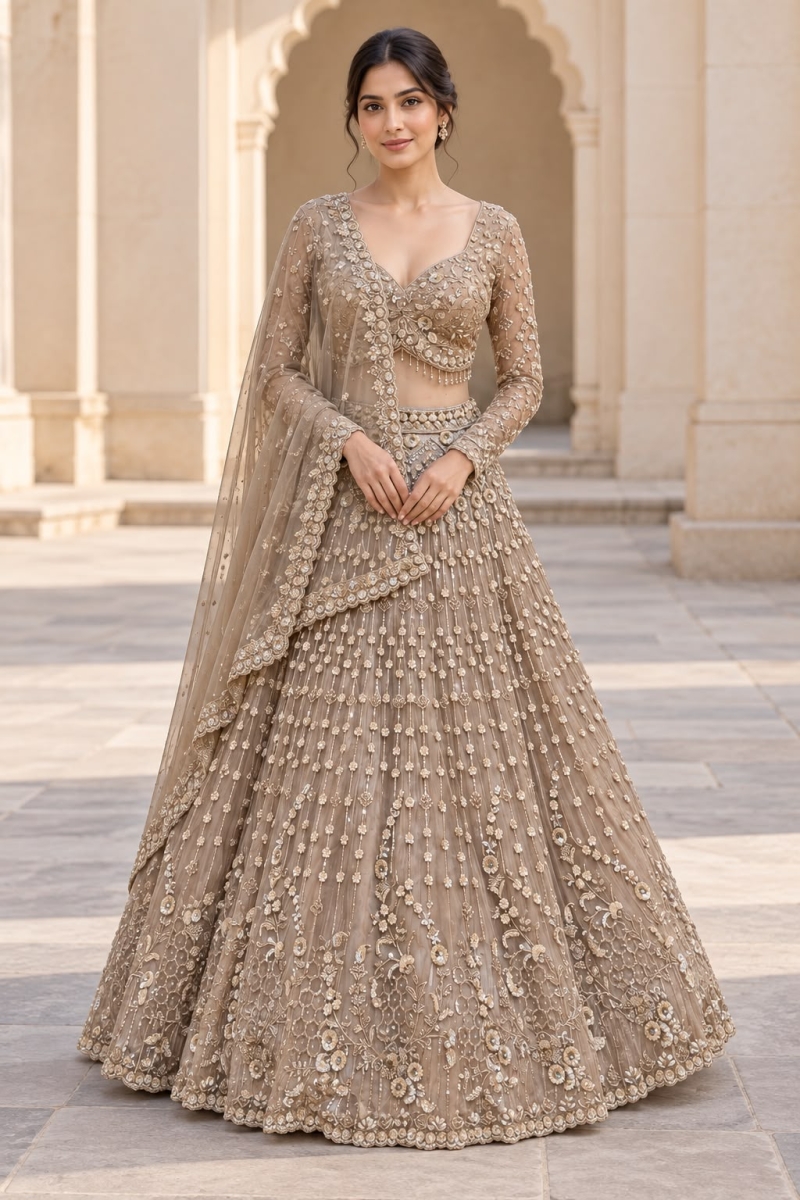 BEIGE LEHENGA - View 3