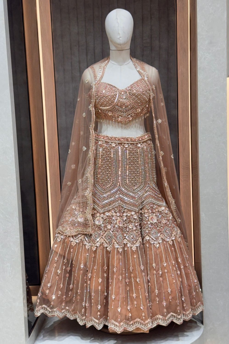 PEACH INDO-LEHENGA - View 2