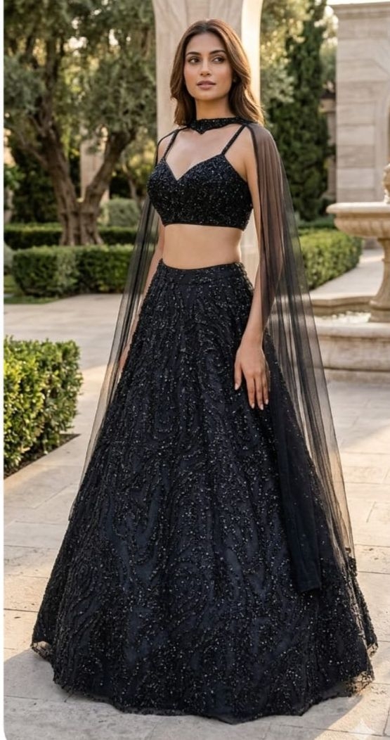 BLACK LEHENGA - View 2