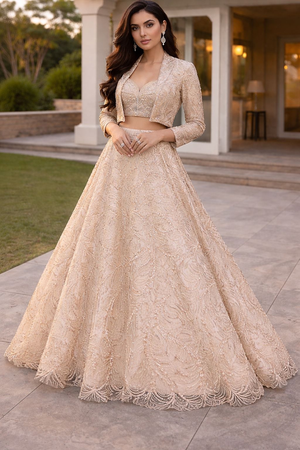 CREAM INDO-LEHENGA - View 2