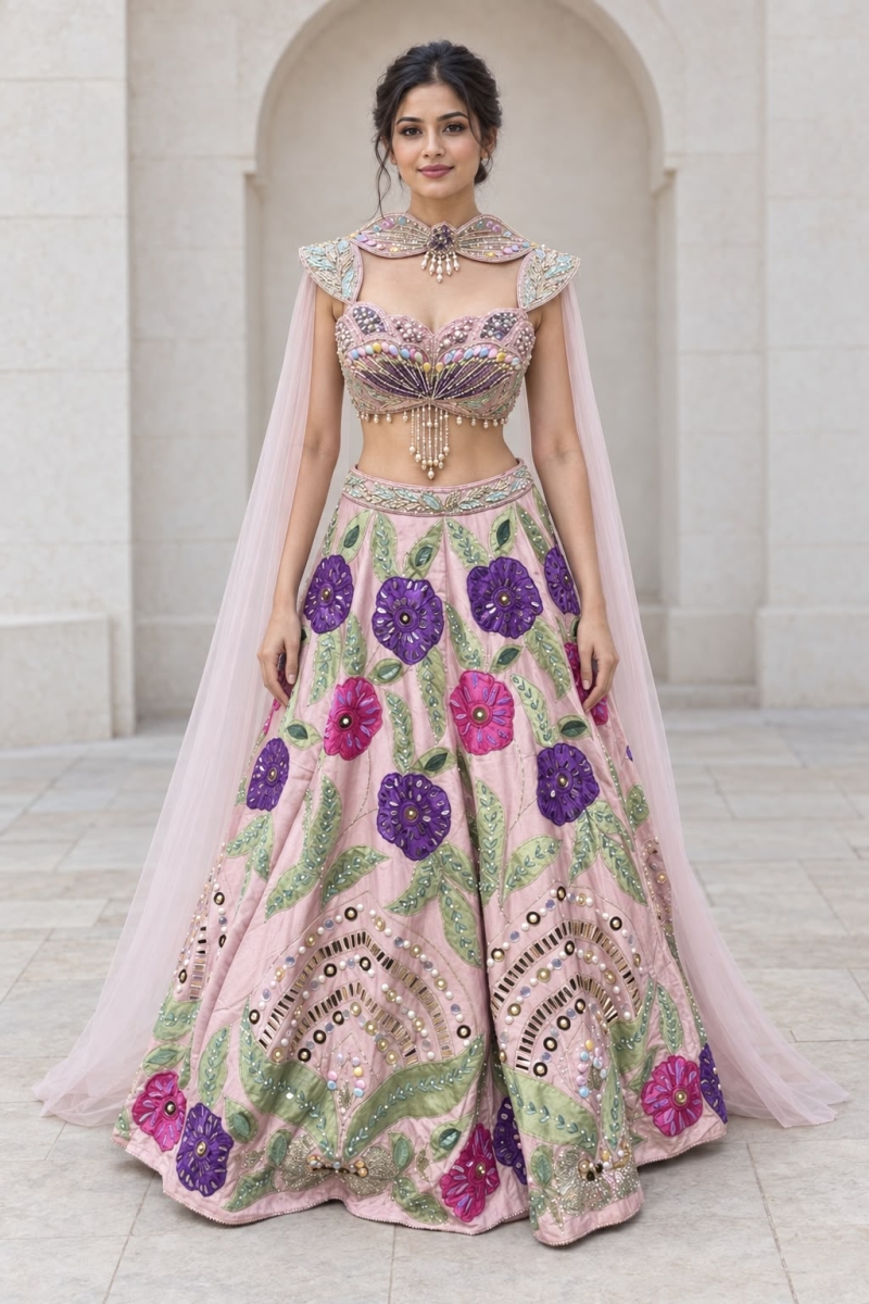 PINK INDO-LEHENGA - View 3