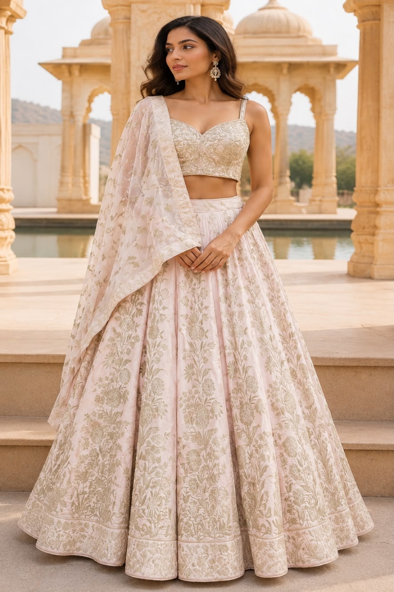BLUSH INDO-LEHENGA - View 2
