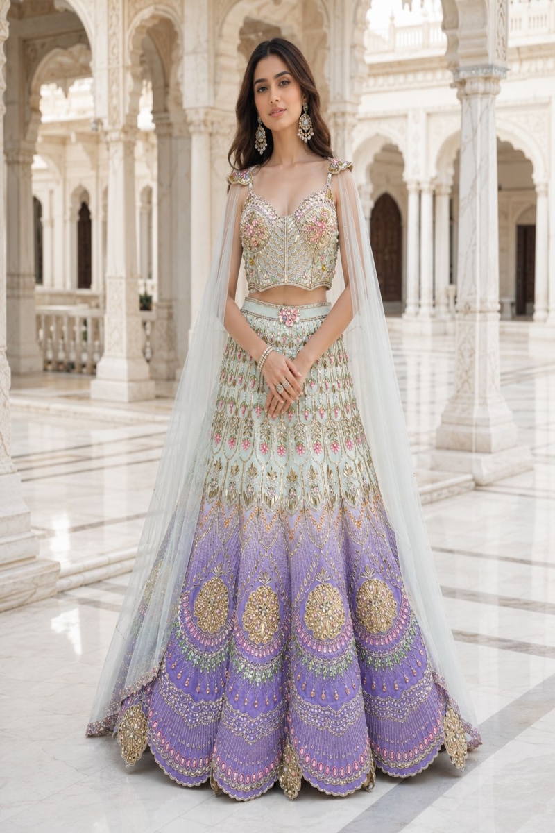 LAVENDER INDO-LEHENGA - View 2