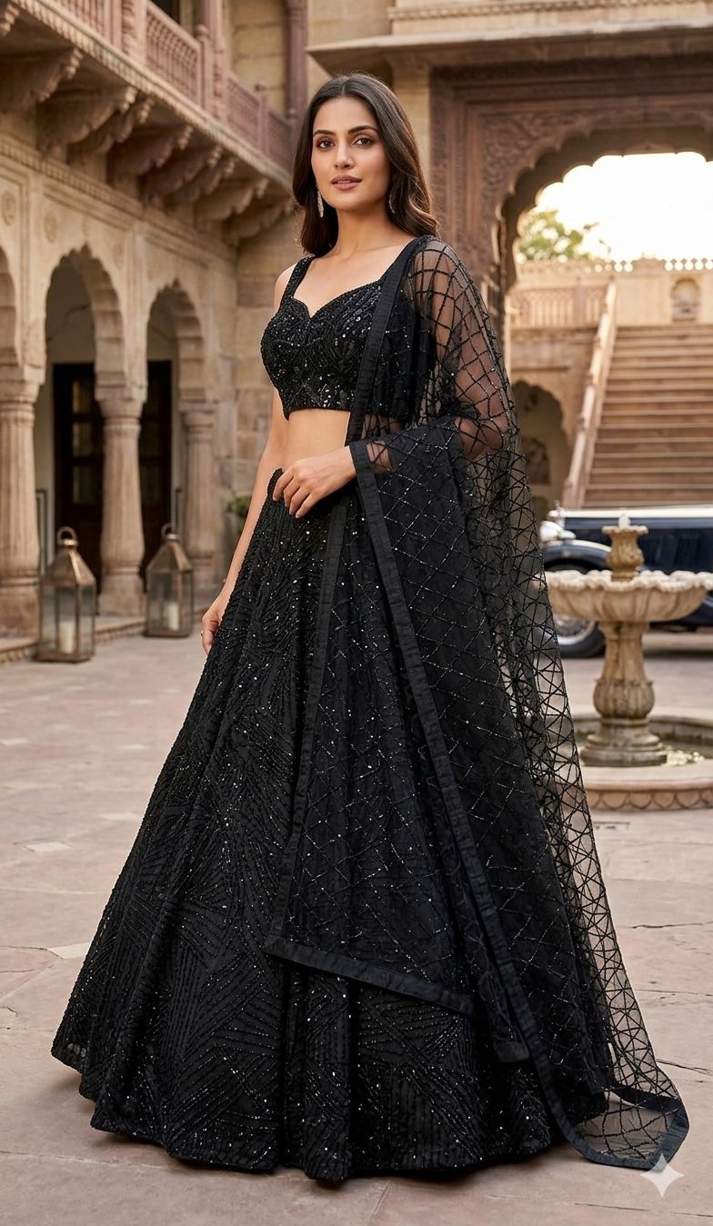 BLACK LEHENGA - View 2
