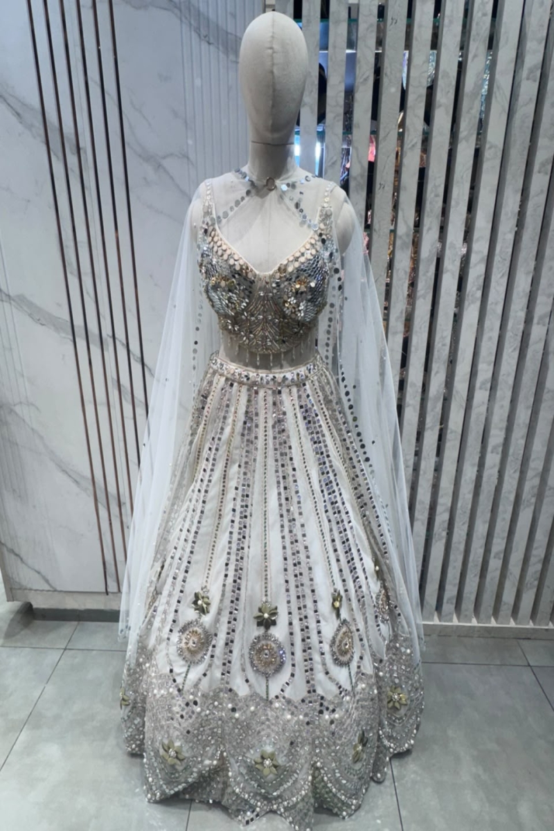 WHITE INDO-LEHENGA - View 2