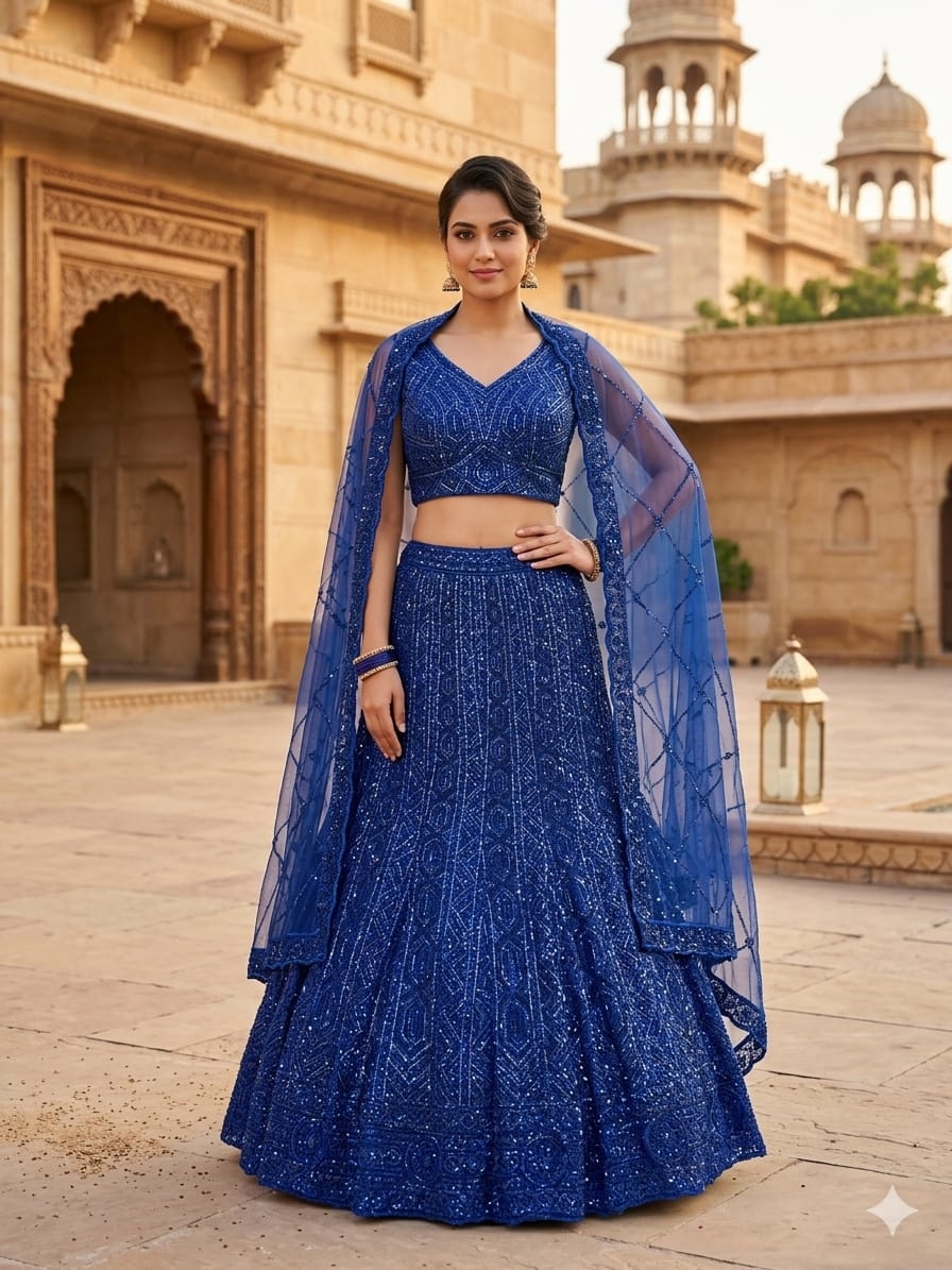 BLUE LEHENGA - View 2