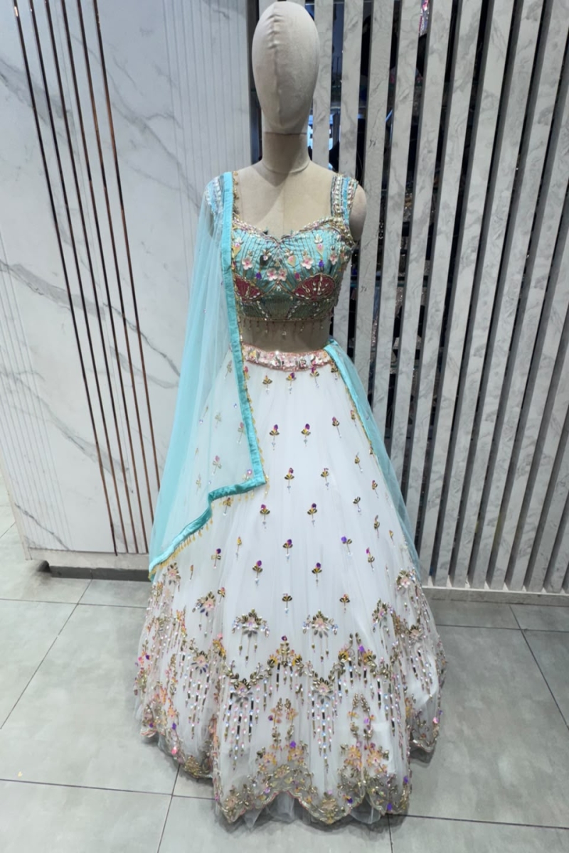 WHITE INDO-LEHENGA - View 2