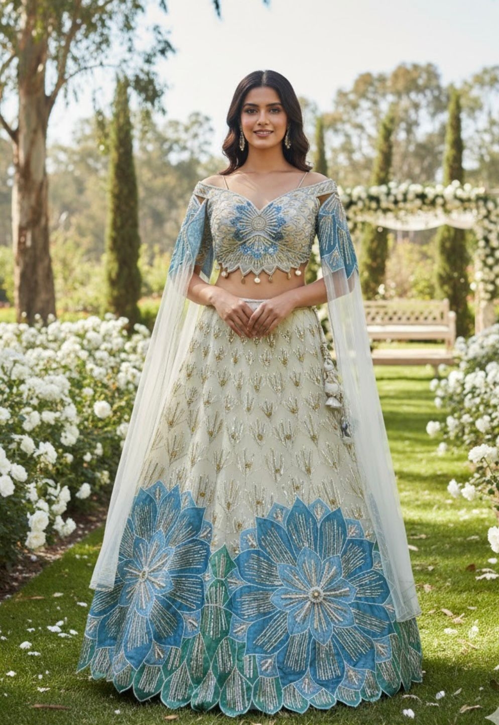 SEA GREEN INDO-LEHENGA - View 2