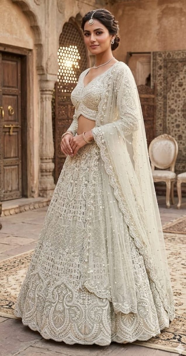 CREAM LEHENGA - View 2