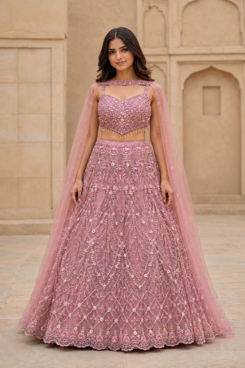 PINK INDO-LEHENGA - View 2