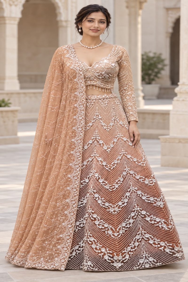 PEACH LEHENGA - View 3
