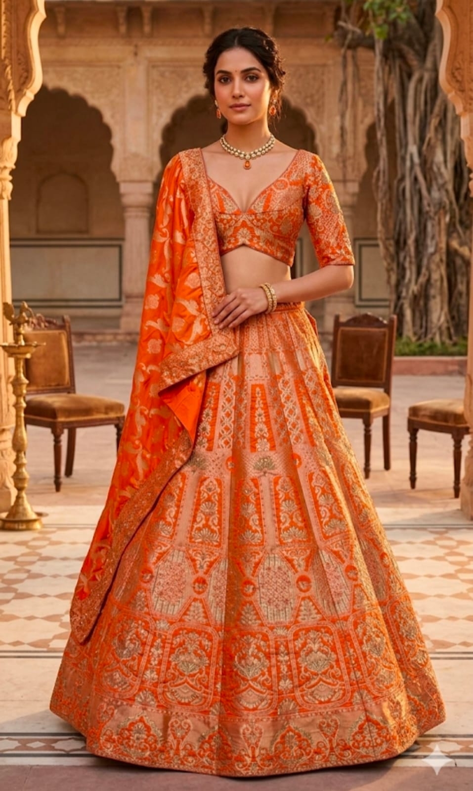 ORANGE LEHENGA - View 2
