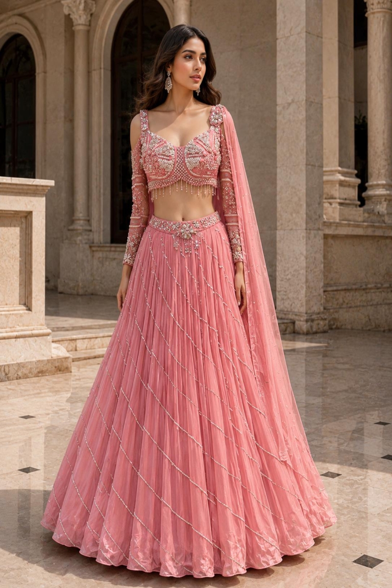 PINK INDO-LEHENGA - View 2