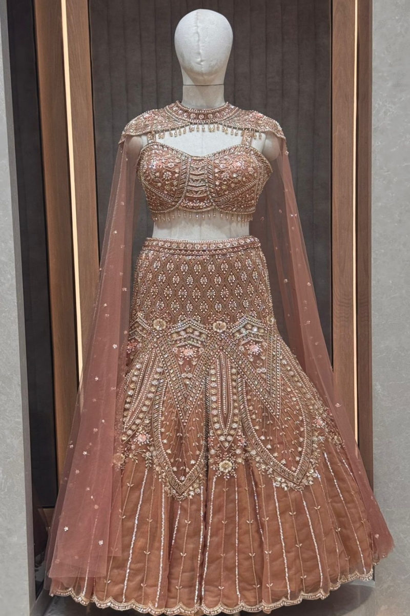 DUSTY ROSE INDO-LEHENGA - View 2